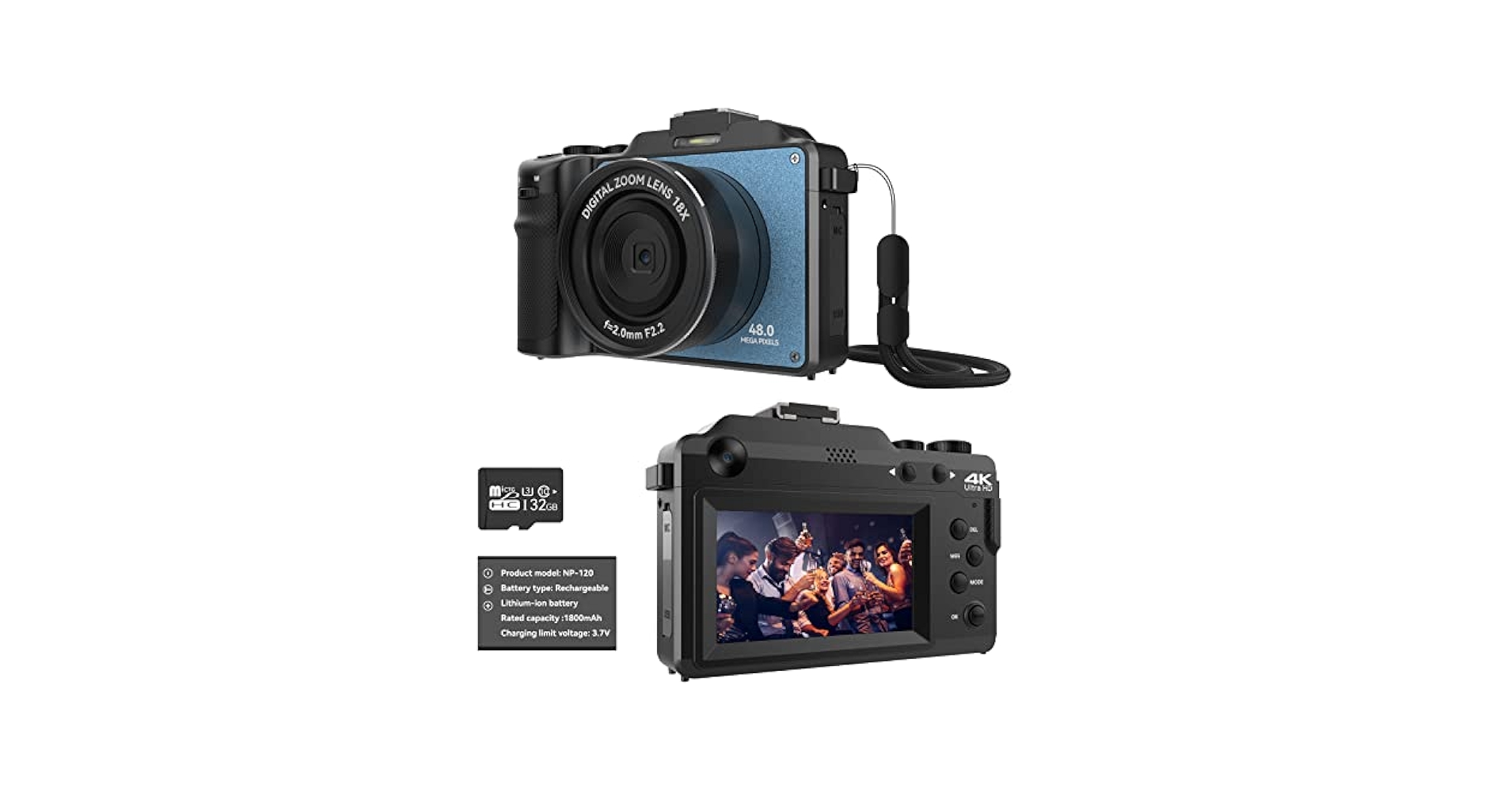 4K デジタルカメラ 48MP バッテリー2個付き Amazon.com : 48MP Digital Camera for Photography,4K Camera